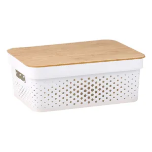10L Bamboo Lid Storage Box White