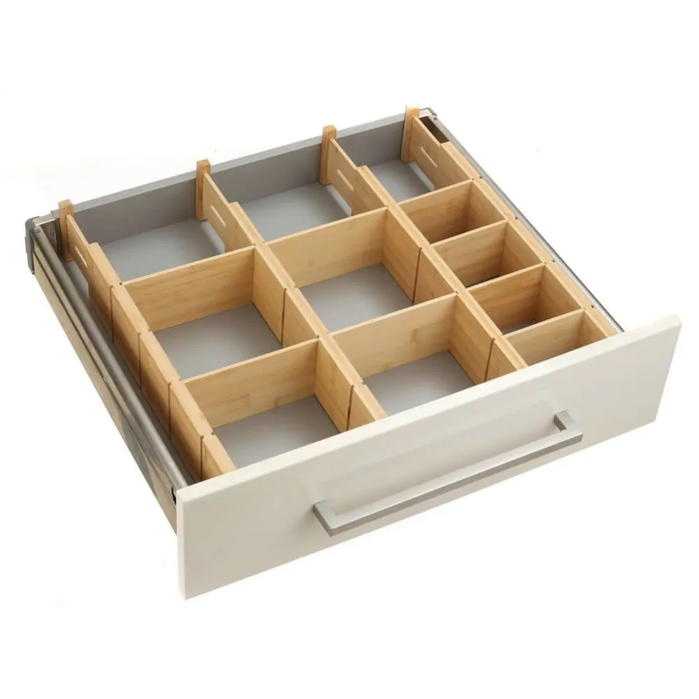 12 Piece Adjustable Bamboo Drawer Divider