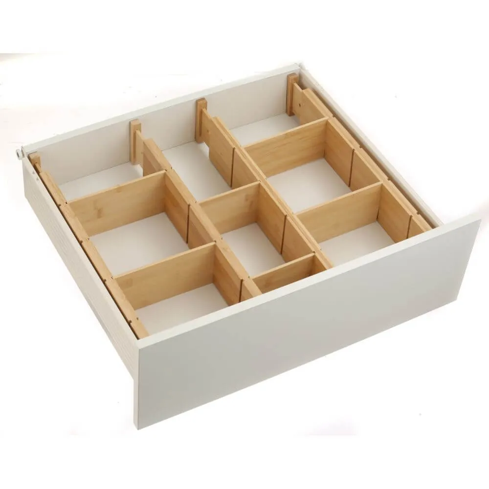 12 Piece Adjustable Bamboo Drawer Divider