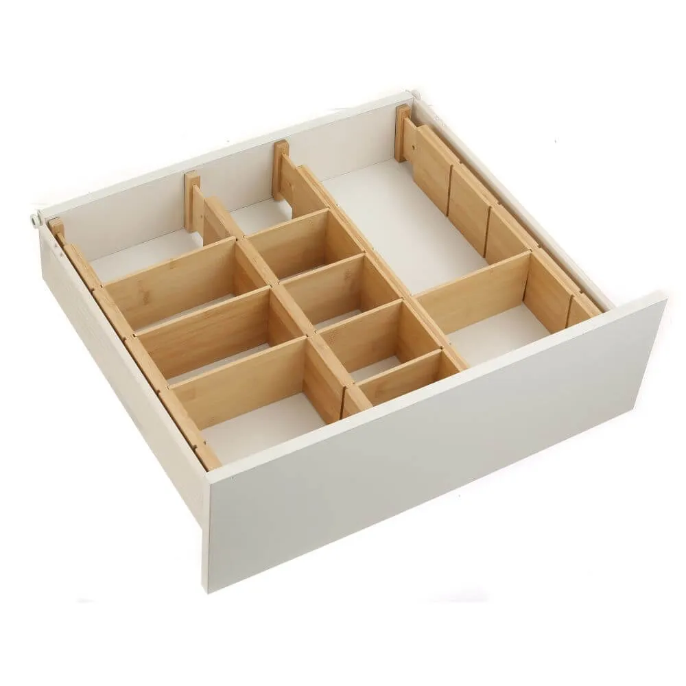 12 Piece Adjustable Bamboo Drawer Divider