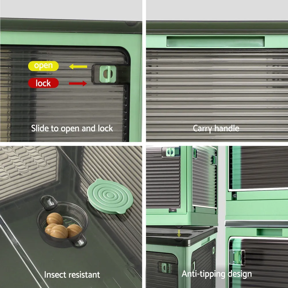 140L Foldable Stackable Storage Container, 5 Sides Open - Artiss