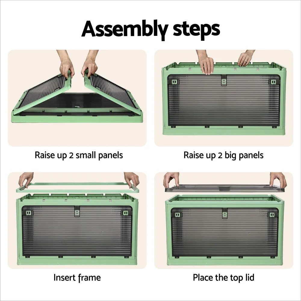 140L Foldable Stackable Storage Container, 5 Sides Open - Artiss