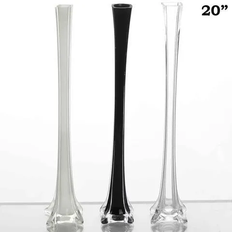 20" White Eiffel Tower Wedding Glass Vases-12 PCS