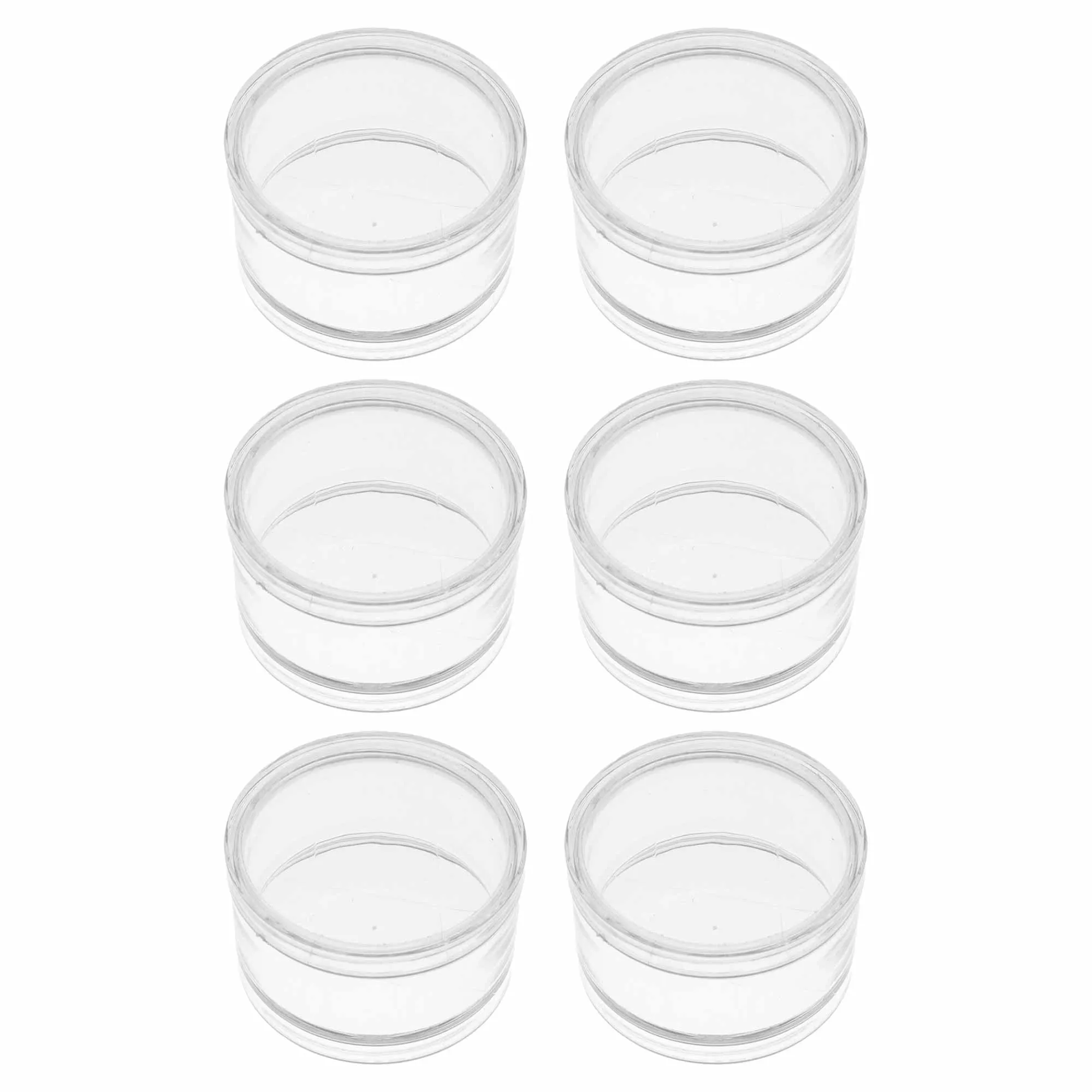 50.8mm - 2 inch Stackable Plastic Containers -  6 Screw On Lids - 6pc