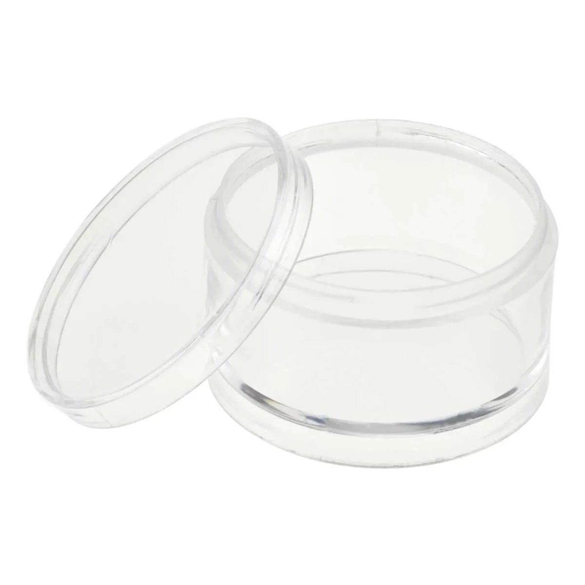 50.8mm - 2 inch Stackable Plastic Containers -  6 Screw On Lids - 6pc