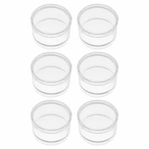 50.8mm - 2 inch Stackable Plastic Containers -  6 Screw On Lids - 6pc
