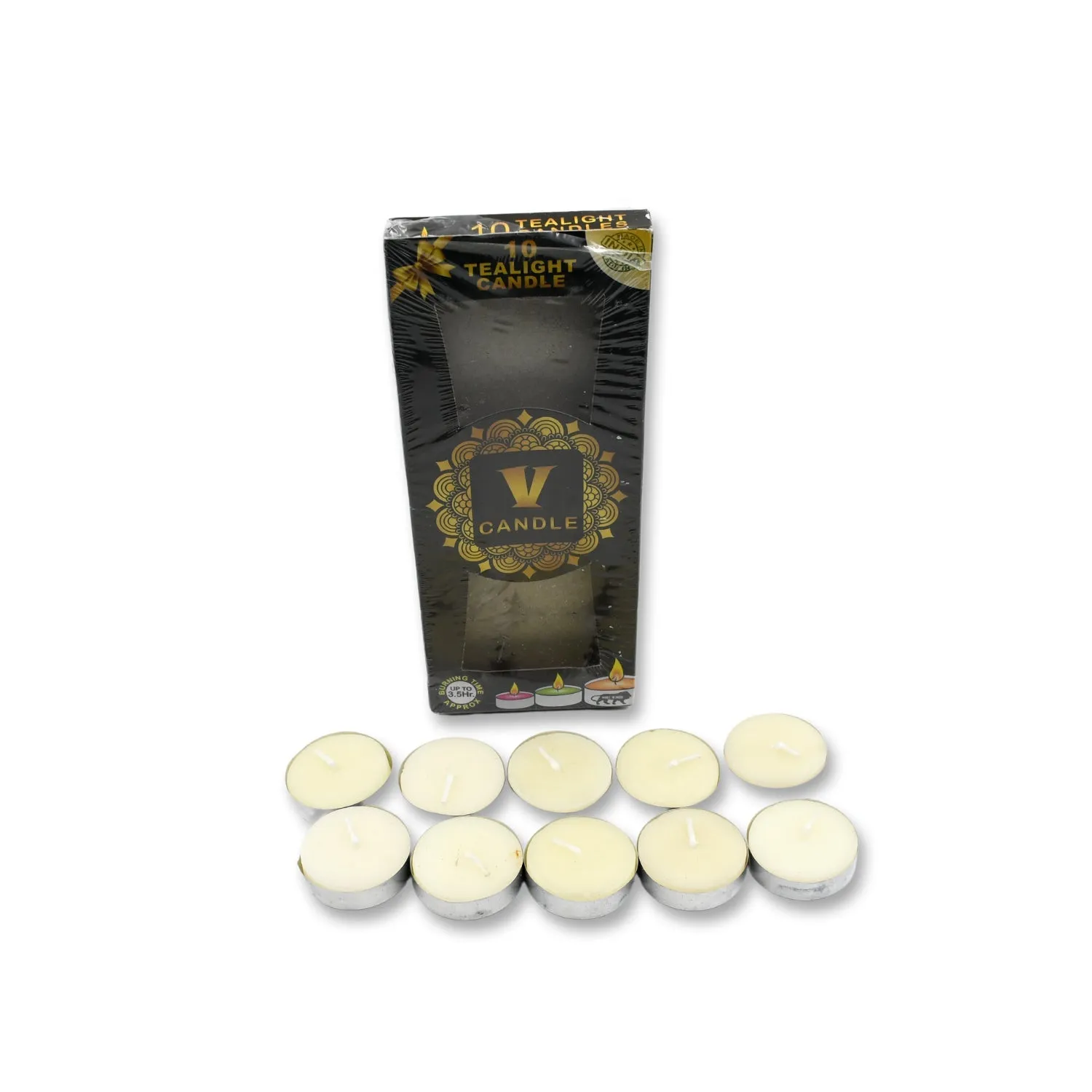 6941 Burning Tea Light Candles | Tealights Candles Premium Quality Candle  (10 Pc Big Size )