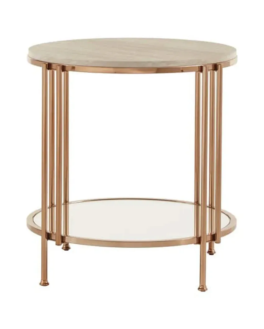 Amelia Round Marble Nesting Metal Tables | Set of 2