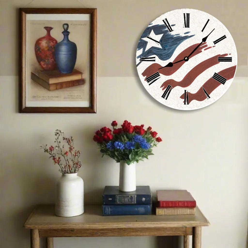 American Flag Clock- USA Clock