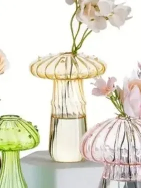 Assorted Glass Mushroom Hydroponics Vases