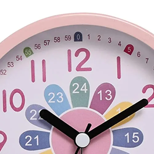 ATORSE® Table Clock with Night Light Non Ticking Silent for Nightstand Study Home Style G