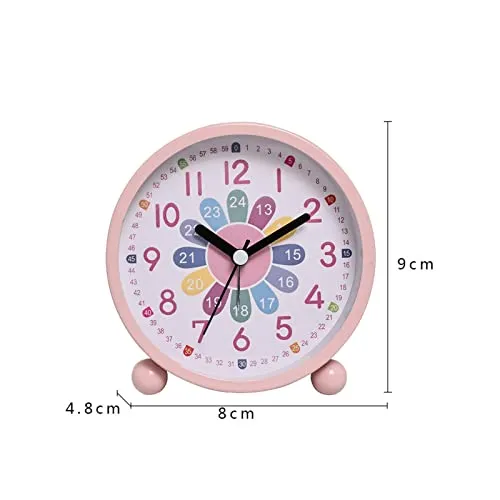 ATORSE® Table Clock with Night Light Non Ticking Silent for Nightstand Study Home Style G