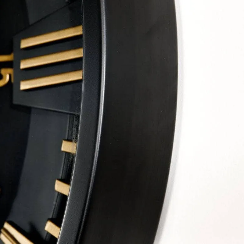 Black & Gold Gears Wall Clock - 80cm