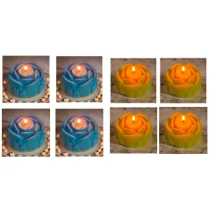 Blue and Yellow Color Fragrance Candle/Scented Candle/Candles/Candle Light/Floating Candle/Home Decor Candle/Combo Pack of 8