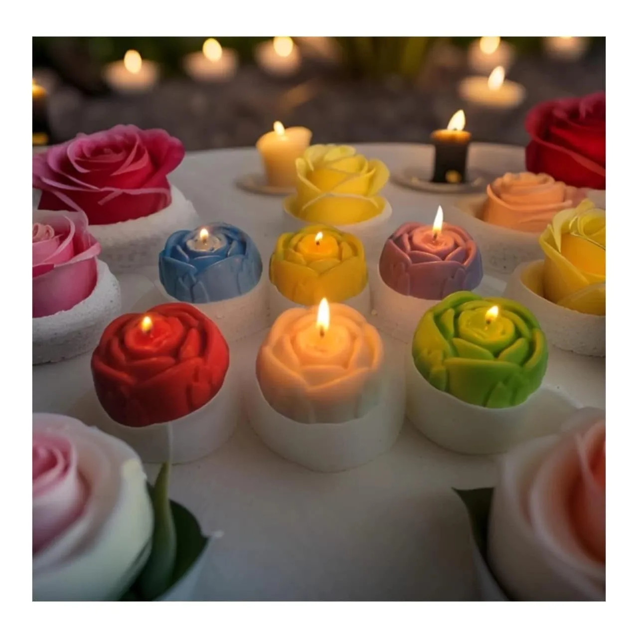Blue and Yellow Color Fragrance Candle/Scented Candle/Candles/Candle Light/Floating Candle/Home Decor Candle/Combo Pack of 8