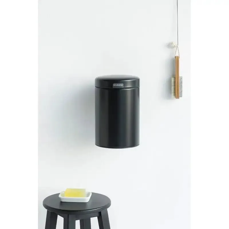 Brabantia Wall Mounted NewIcon Waste Bin - 3L - Matt Black