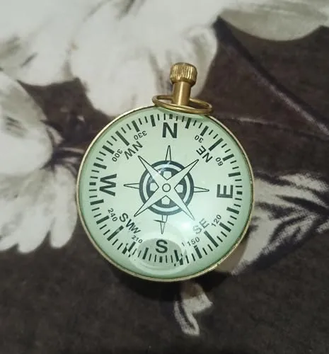 Brass Round Table Clock, 2 inch, Indian Temple Design