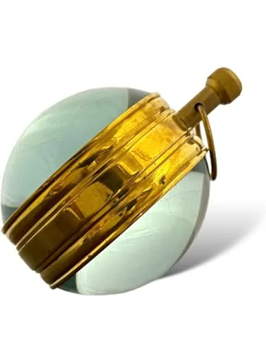 Brass Round Table Clock, 2 inch, Indian Temple Design