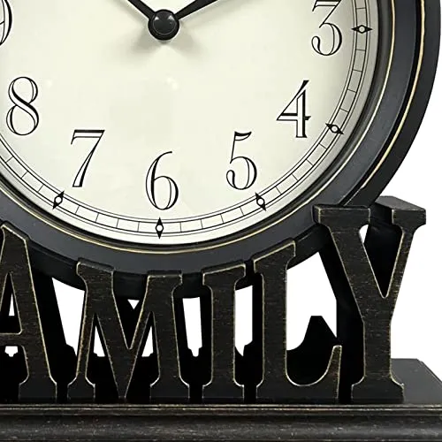 Stylish CALANDIS Round Table Clock - Decorative Silent Quartz Movement for Shelf & Kitchen Decor
