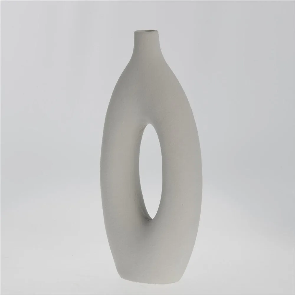 Catia vase H33 cm. silver grey