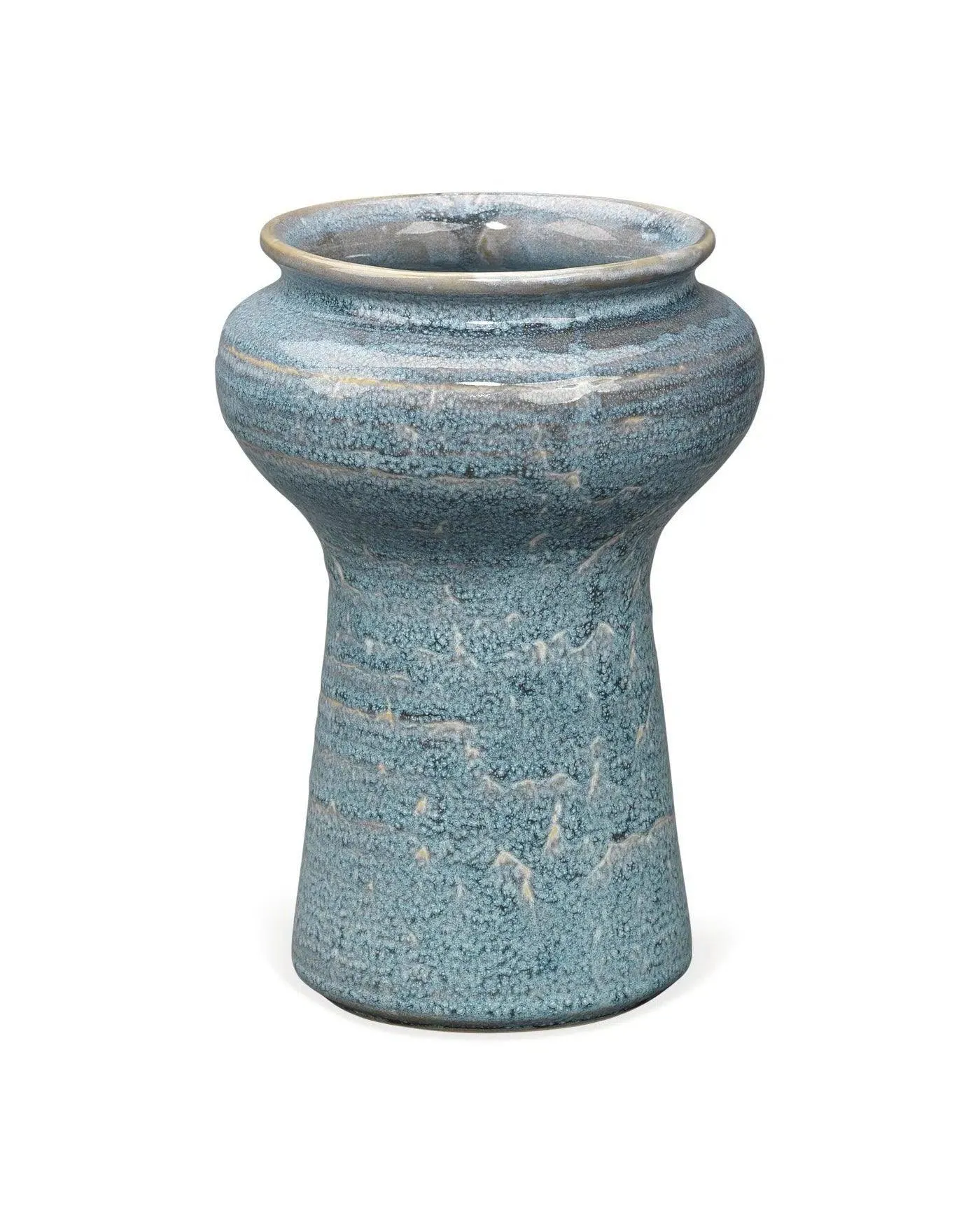 Coastal Style Blue Ceramic Snorkel Vases (Set of 2)