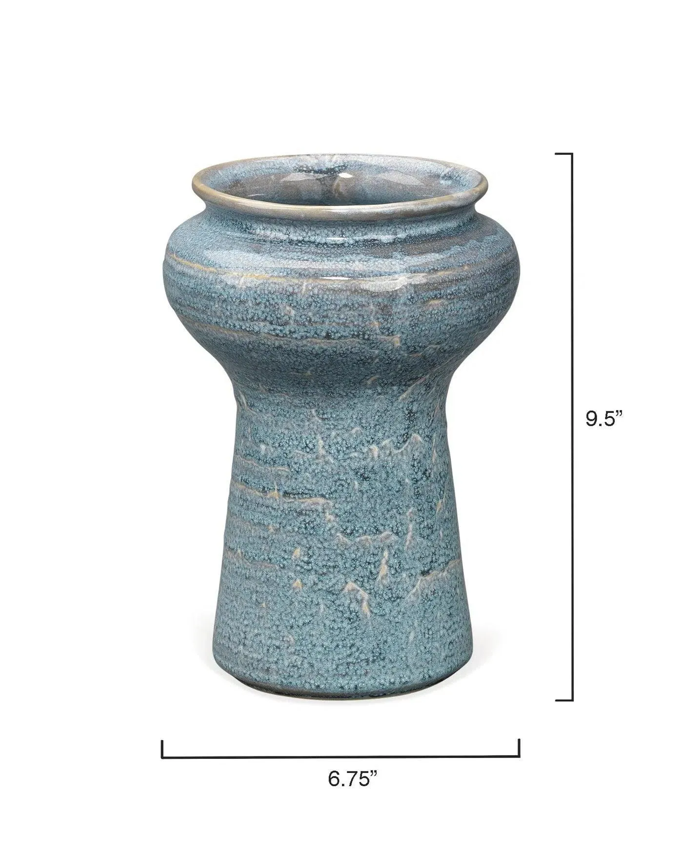 Coastal Style Blue Ceramic Snorkel Vases (Set of 2)