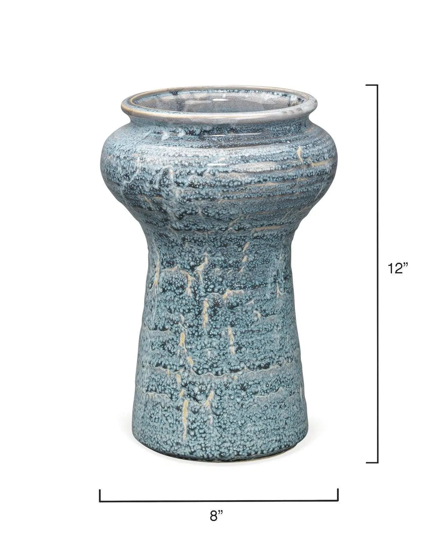 Coastal Style Blue Ceramic Snorkel Vases (Set of 2)