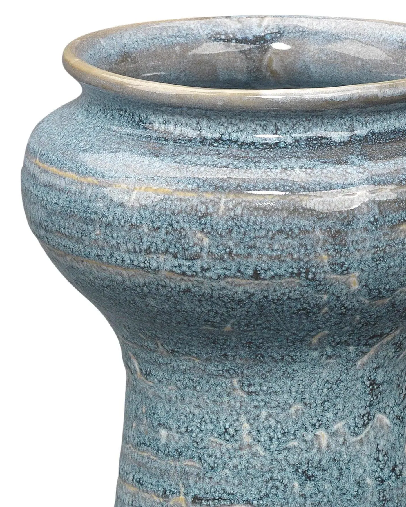 Coastal Style Blue Ceramic Snorkel Vases (Set of 2)