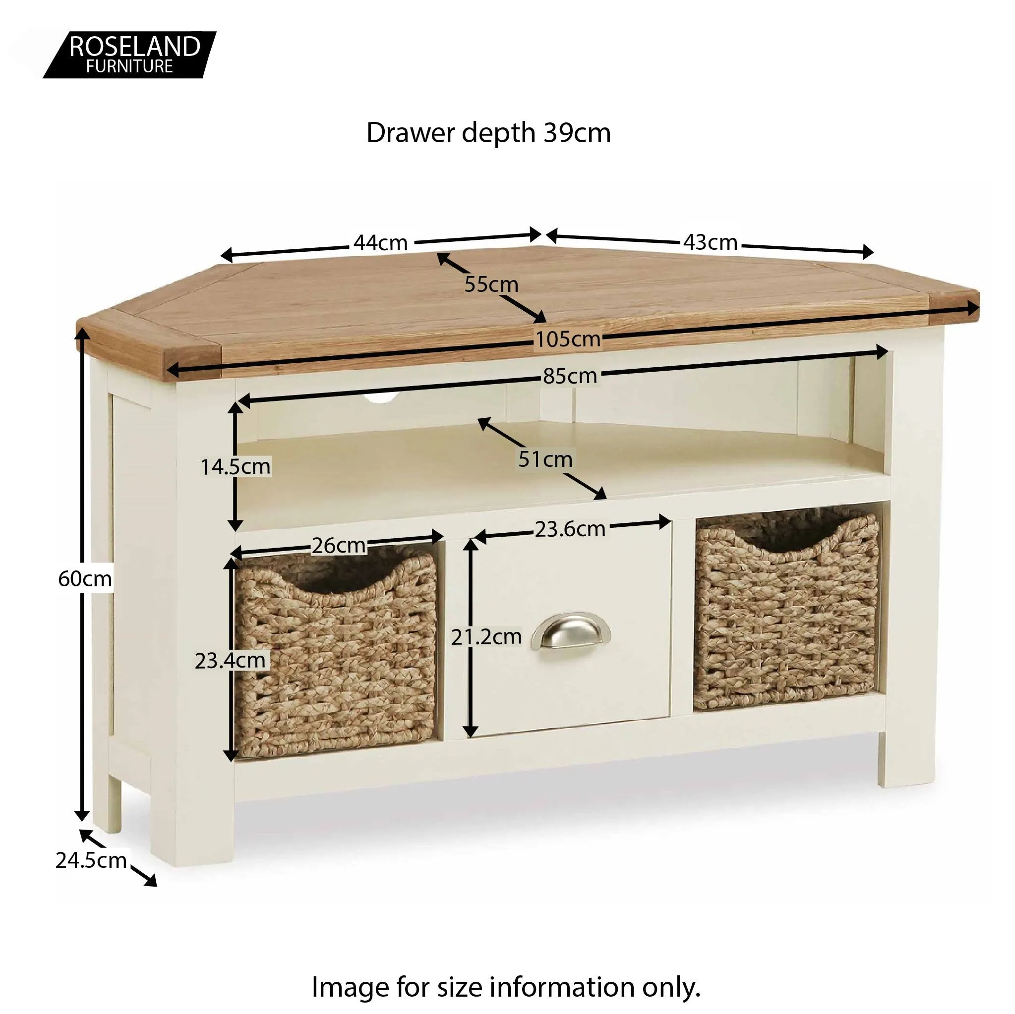 Daymer Cream Corner TV Stand