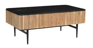 Easton - One Drawer Cocktail Table - Natural / Black
