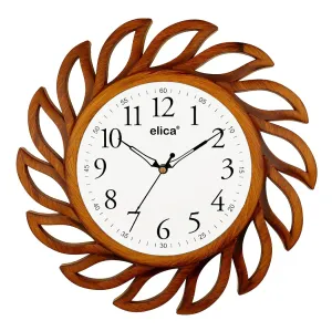 Elica Plastic 14 Inch Vintage Designer Sweep Silent Wall Clock (Wood)