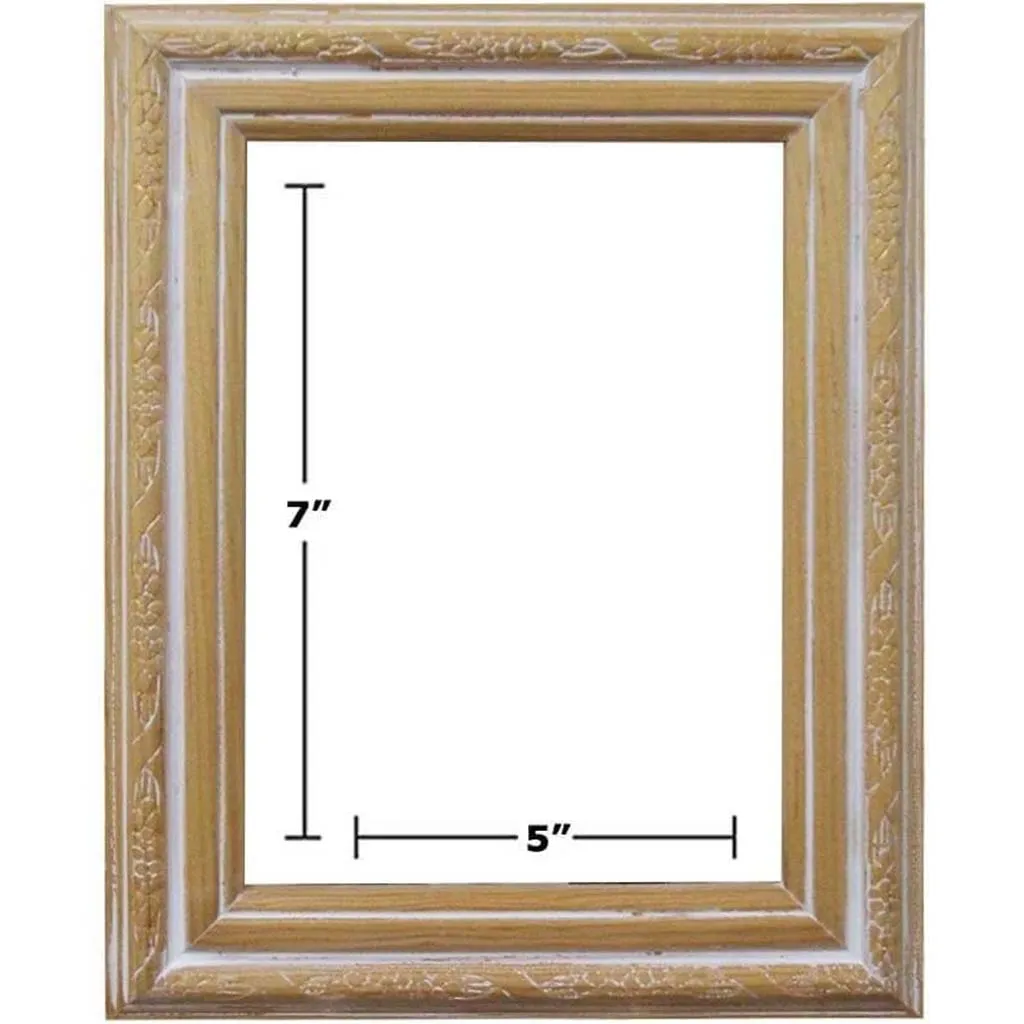EMBOSSED WHITE WASHED PICTURE FRAMES 5in x 7in