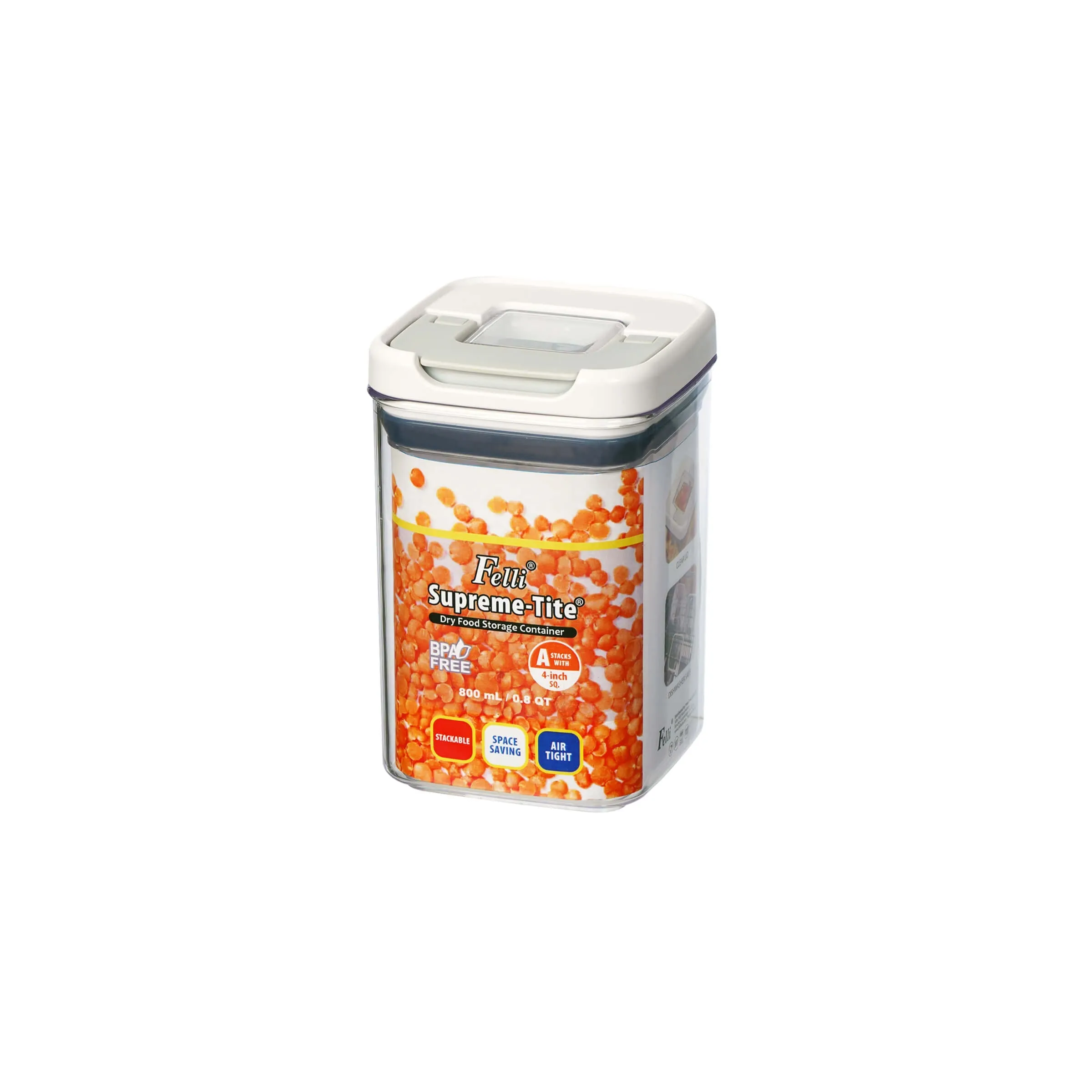 Felli Supreme Tite Square 800mL Pantry Container