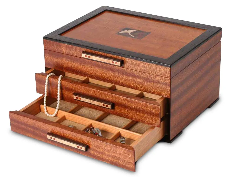 Gingko Leaves Jewelry Box –2 Drawer
