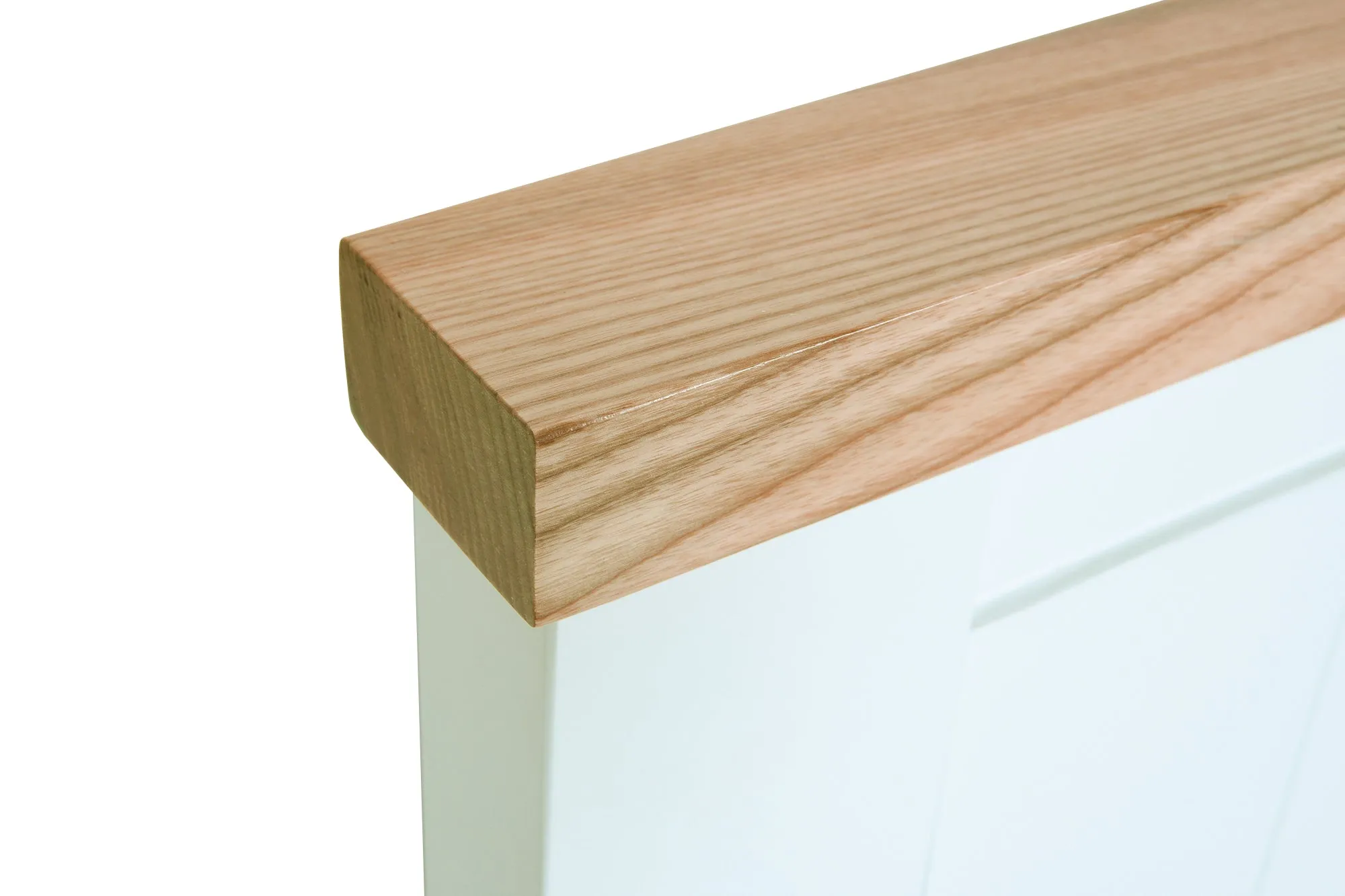Hampshire Bedframe White Solid Pine and Ash Wood Top