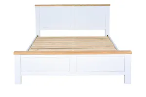 Hampshire Bedframe White Solid Pine and Ash Wood Top