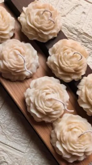 Haryana Solar Energy System | Candles: Awaken Your Desire. Rose Flower Candles | Floating Candles | Valentine Candles | Rose Scented | Home Decoration Scented Soy Wax (Pack of 13)