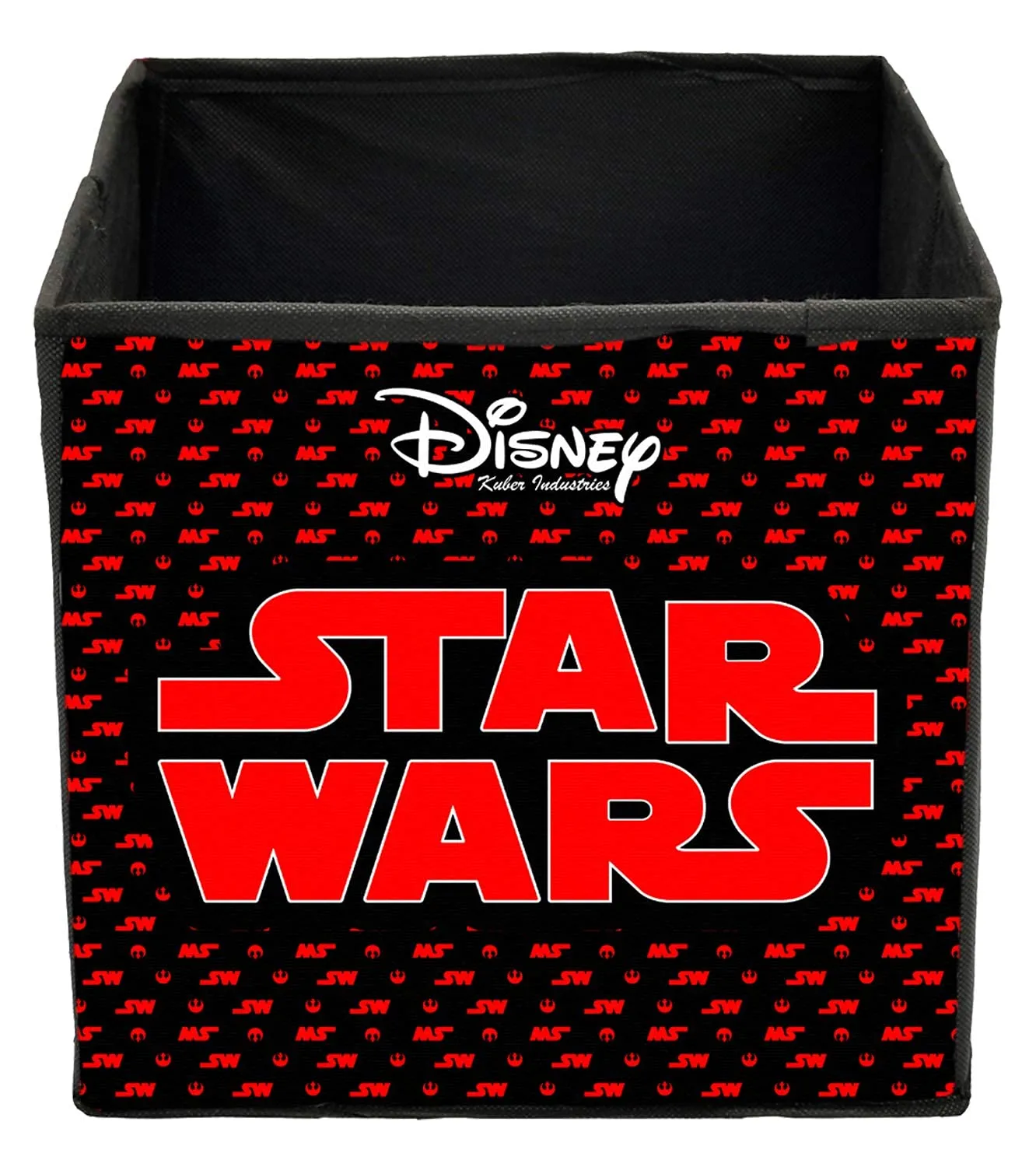 Heart Home Disney Star War Printed Non-Woven Foldable Storage Bin/Cube/Organizer For Toys, Clothes And Books With Handles- Pack of 3 (Black) -HS43HEARTH26294