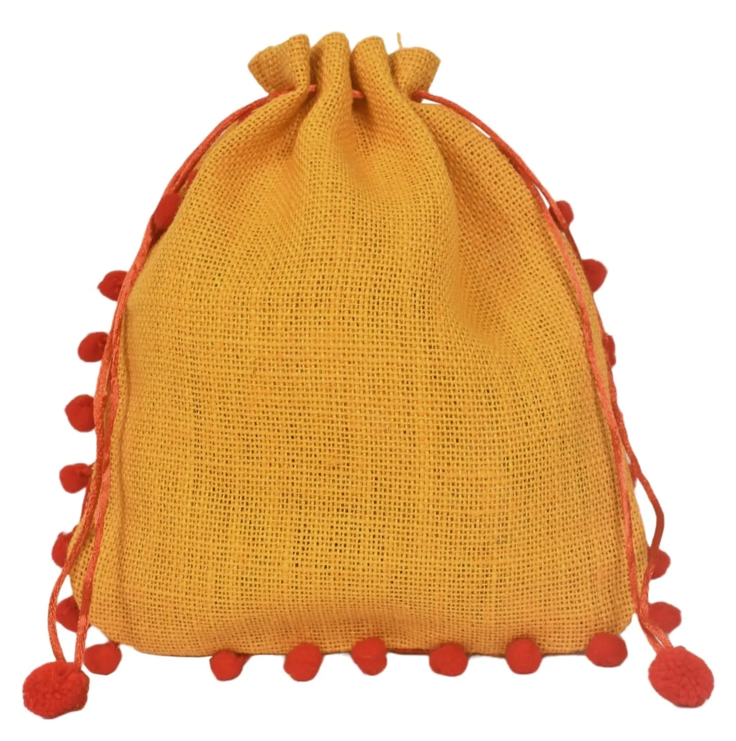 Jute Pompom Pouch