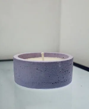 KHUSH Concrete Jar Scented Premium Soy Wax Candles Pack of 2 for Home Decor, Gift, Bedroom, Bathroom | Fragrance Candle | Purple Color | Luxury Aroma | 10 hours of Burn Time (Lavender)