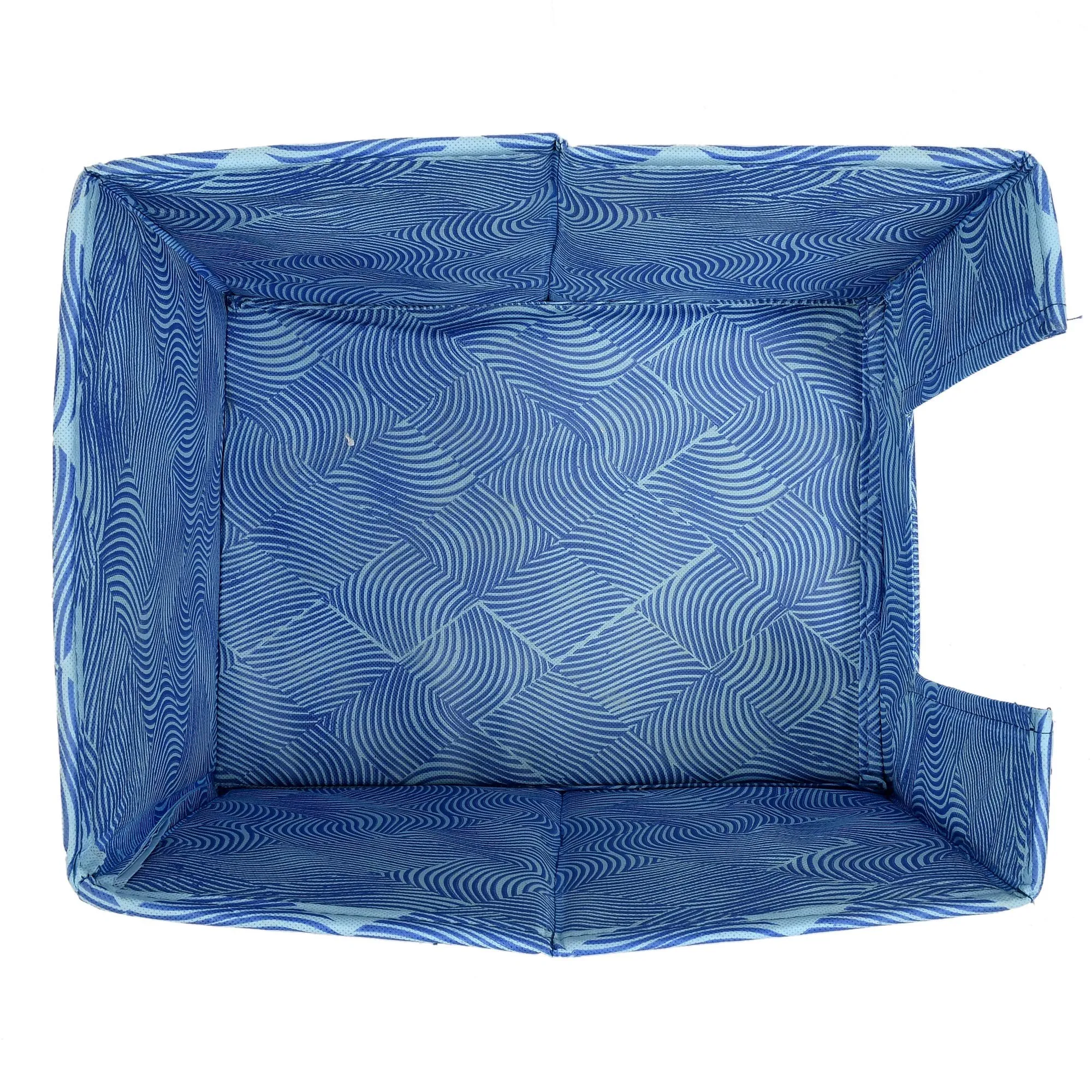 Kuber Industries Lehariya Printed Multiuses Non-Woven Closet Organizer With Handles- Pack of 6 (Blue) -HS43KUBMART26495