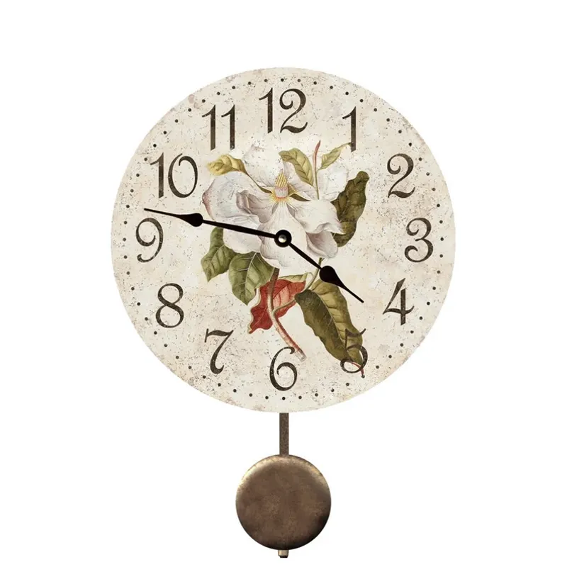 Magnolia Flower Clock-Vintage Floral Wall Clock-Elegant Flower Clock