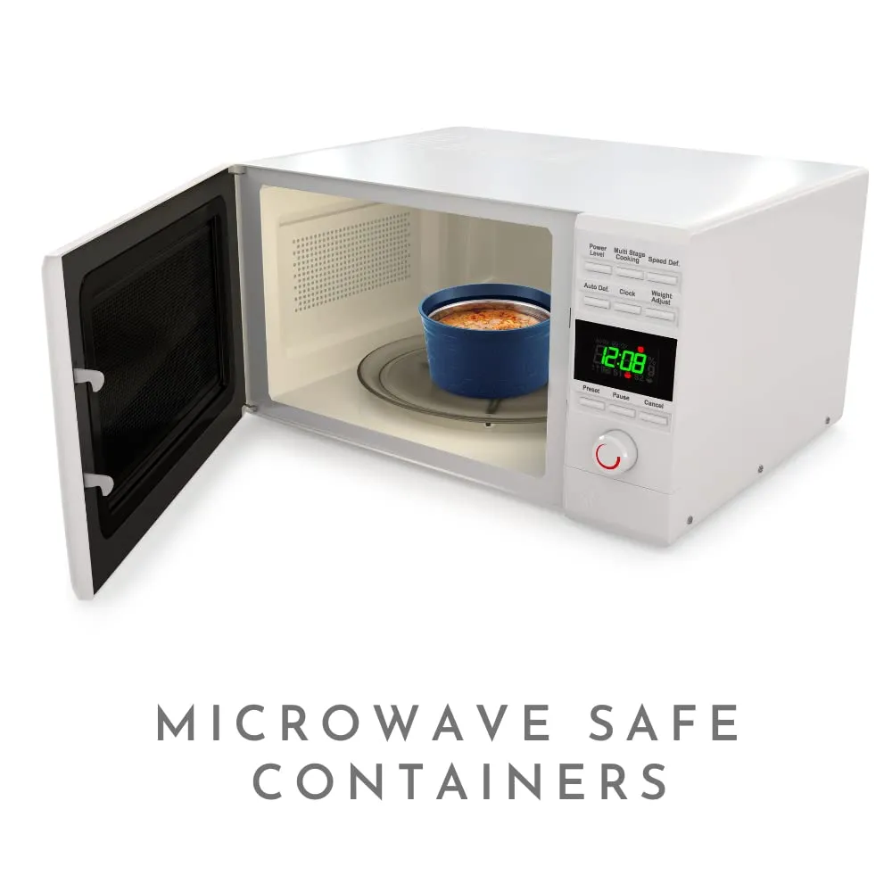 Magnus Microwave Safe Stainless-Steel Easy Lock Kitchen Food Storage Containers with Lid (Set of 2)  550ML Each - Blue