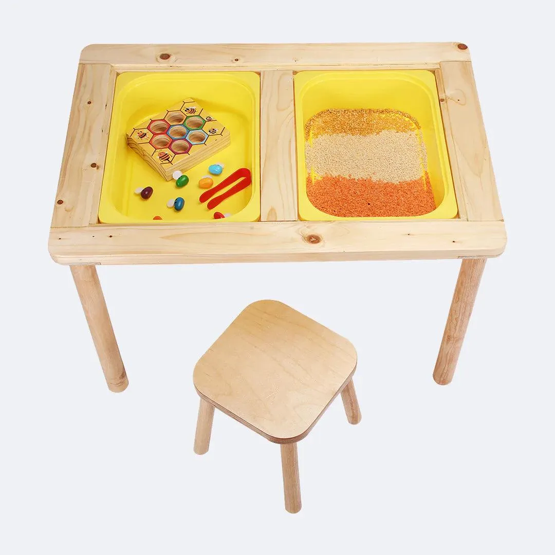 Montessori inspired wooden Sensory Table LUCAS