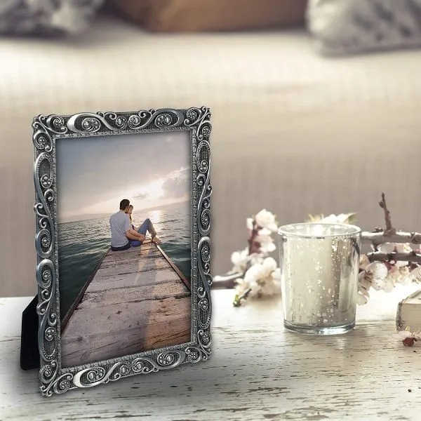 Morgan Pewter Swirl 5x7 Metal Picture Frame