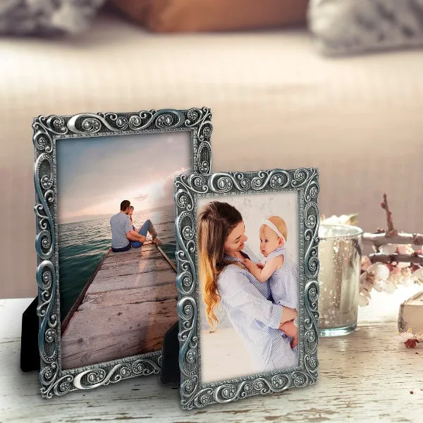 Morgan Pewter Swirl 5x7 Metal Picture Frame