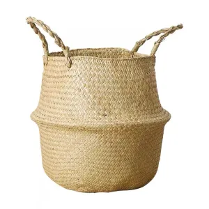 Natural Woven Seagrass Flower Baskets Garden Flower Pot-L