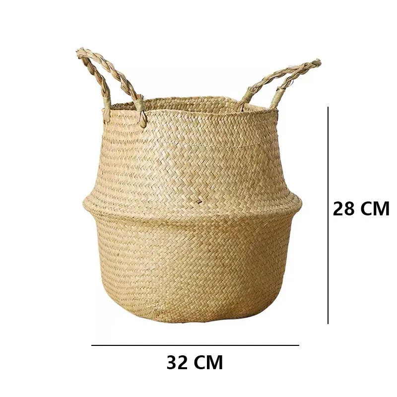 Natural Woven Seagrass Flower Baskets Garden Flower Pot-L