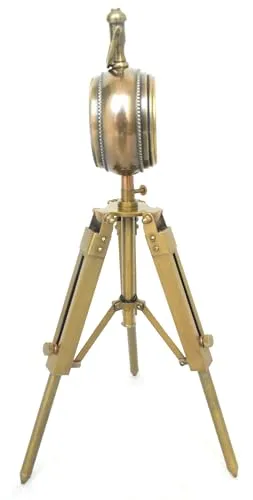 Nautical Handmade Tripod Brass Table Clock.