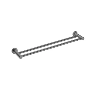 Nero Mecca Double Towel Rail 600mm Gun Metal